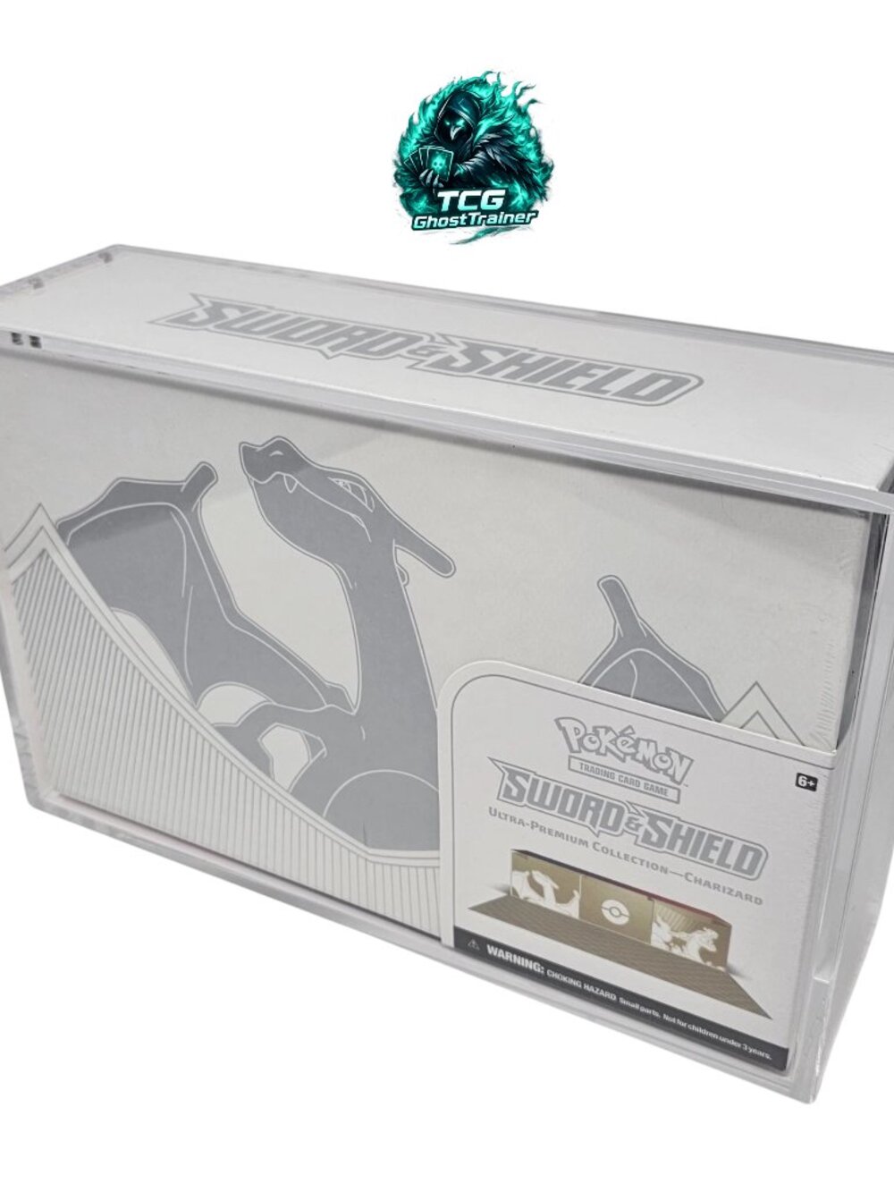 Acrylic Case Magnetic Lid Display for Pokemon Sword & Shield UPC: Charizard